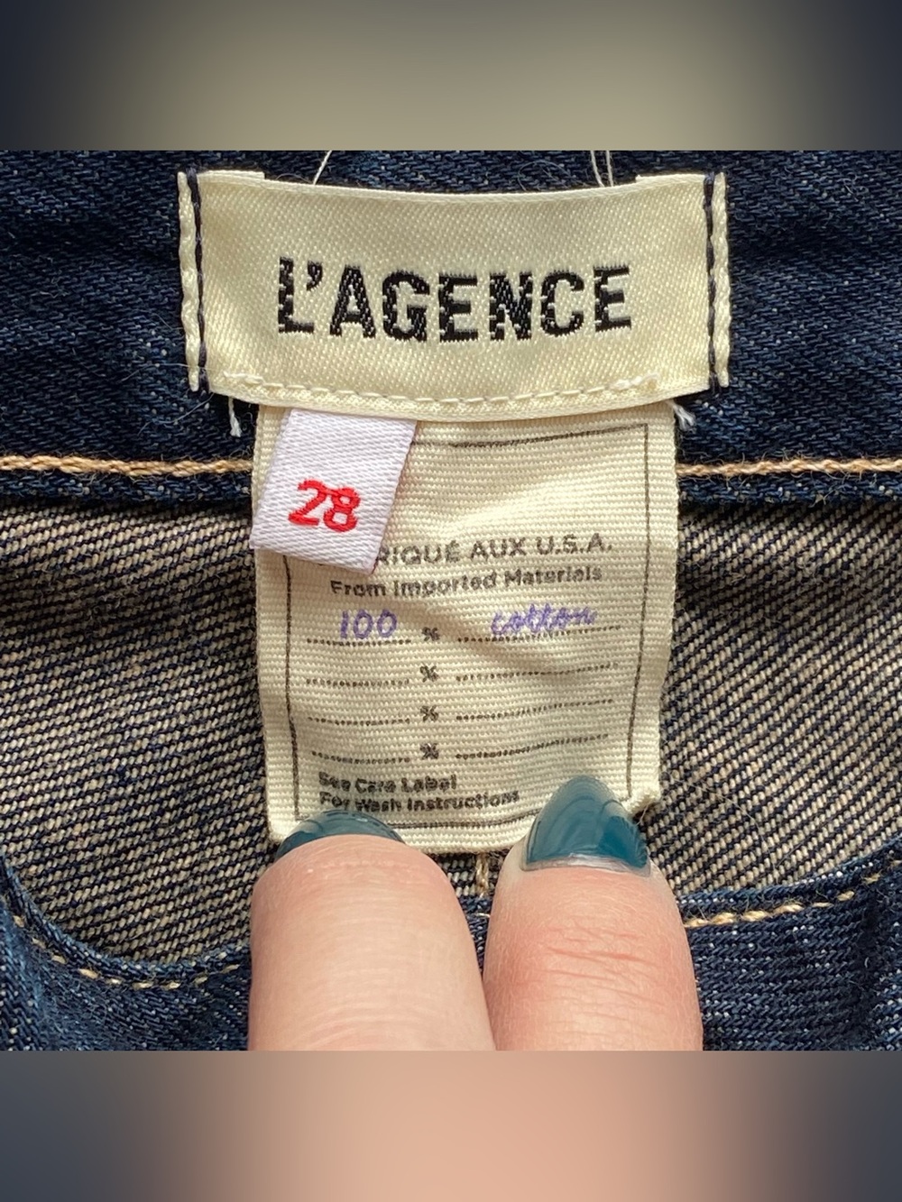 L'Agence Grainger Milana Stovepipe Low Rise Raw Edge Jeans Size 28 Quiet Luxury - Picture 10 of 15